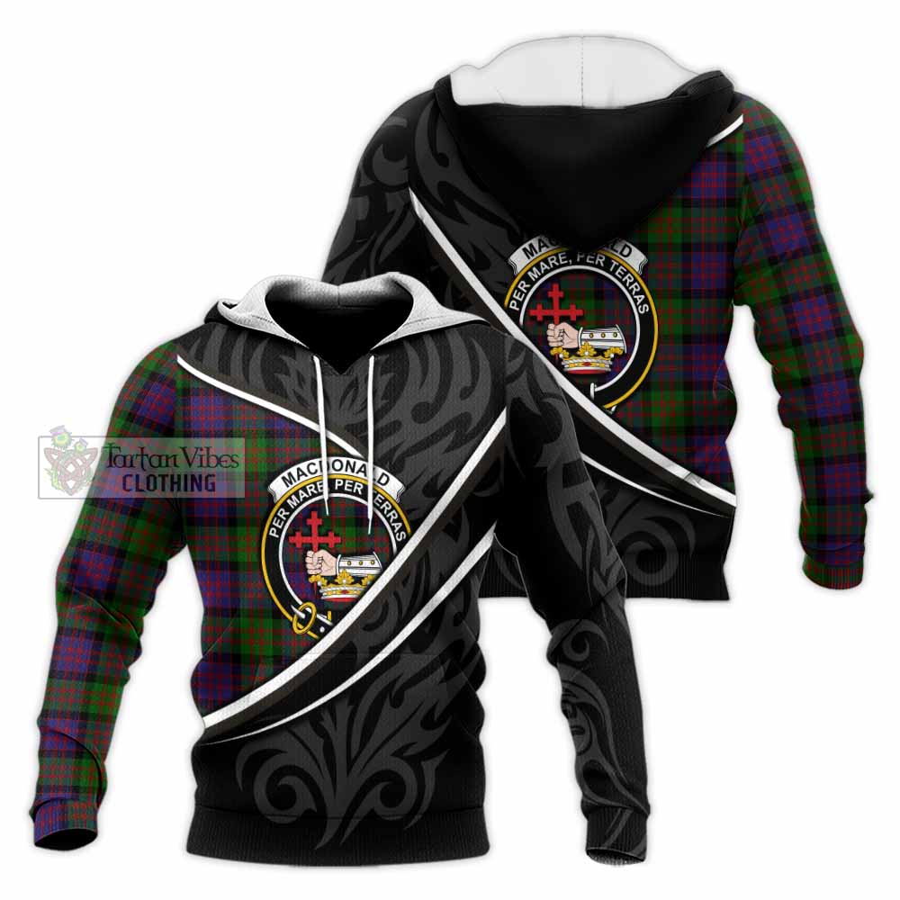 MacDonald (McDonald) Tartan Family Crest Knitted Hoodie Celtic Scottish Thistle Floral - Tartan Vibes Clothing