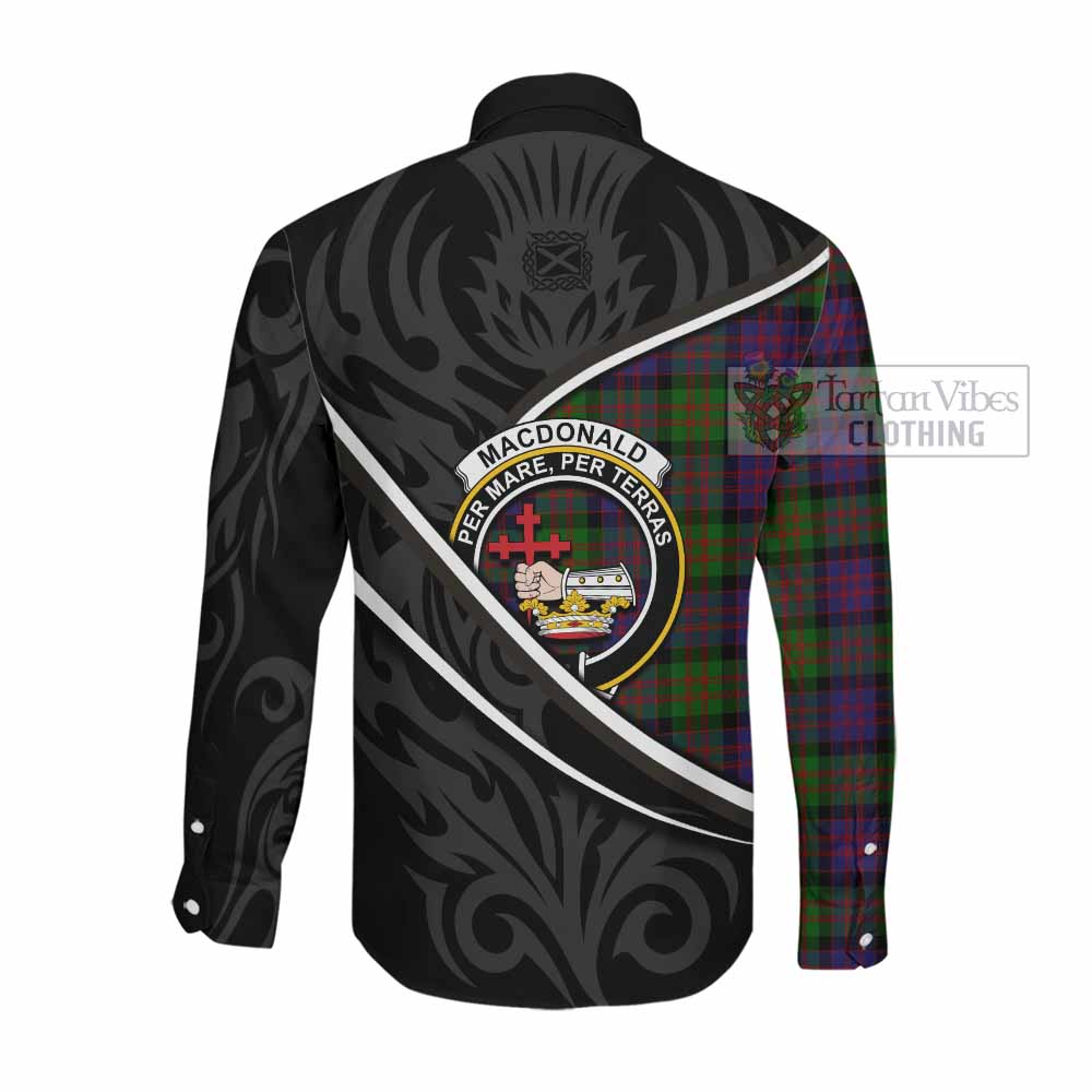 MacDonald (McDonald) Tartan Family Crest Long Sleeve Button Shirts Celtic Scottish Thistle Floral - Tartan Vibes Clothing