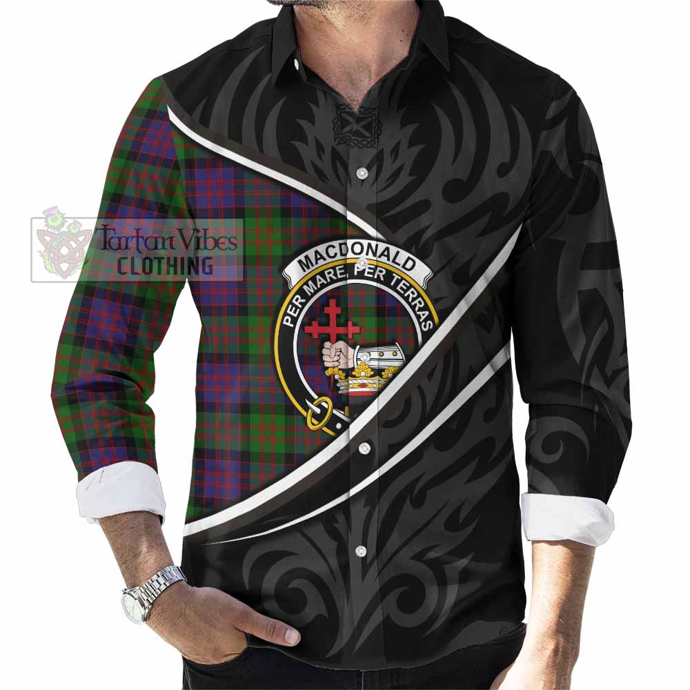 MacDonald (McDonald) Tartan Family Crest Long Sleeve Button Shirts Celtic Scottish Thistle Floral - Tartan Vibes Clothing