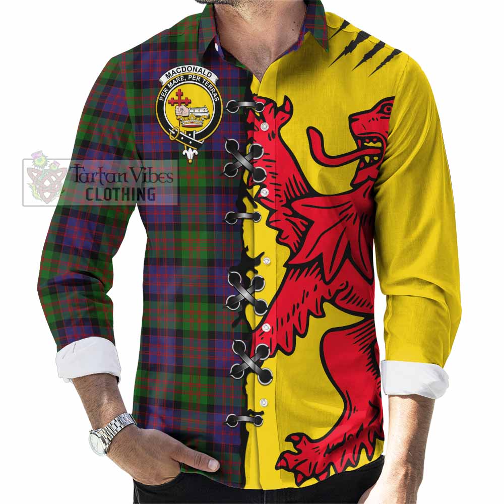 MacDonald (McDonald) Tartan Family Crest Long Sleeve Button Shirts Lion Rampant Honor - Tartan Vibes Clothing