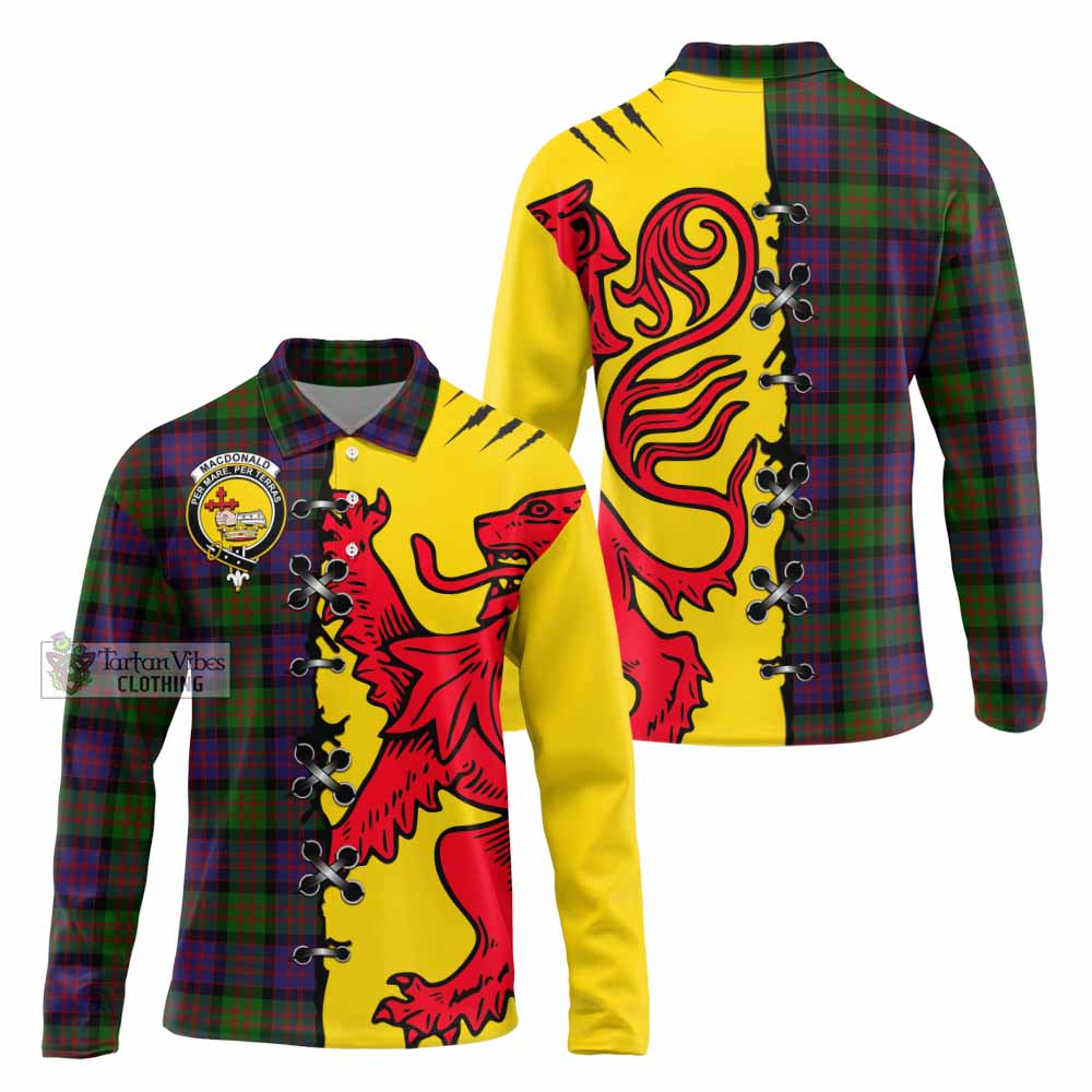 MacDonald (McDonald) Tartan Family Crest Long Sleeve Polo Shirt Lion Rampant Honor - Tartan Vibes Clothing
