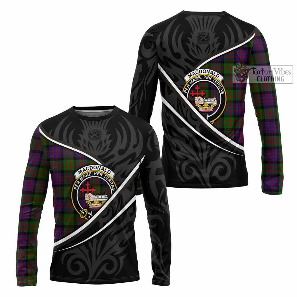MacDonald (McDonald) Tartan Family Crest Long Sleeve T-Shirt Celtic Scottish Thistle Floral - Tartan Vibes Clothing