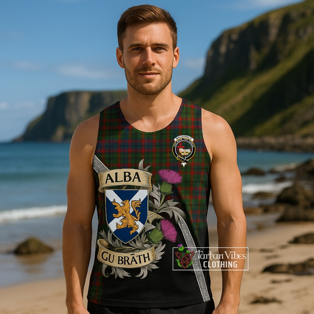 MacDonald (McDonald) Tartan Family Crest Men's Tank Top Lion Rampant Royal Thistle Shield Celtic Inspired