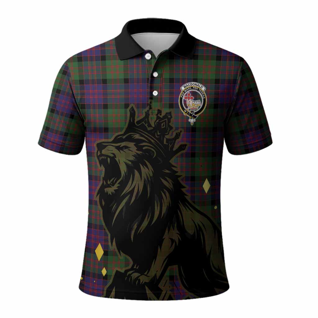 MacDonald (McDonald) Tartan Family Crest Polo Shirt Crowned Lion Roaring