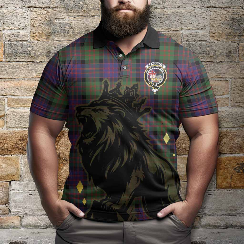 MacDonald (McDonald) Tartan Family Crest Polo Shirt Crowned Lion Roaring