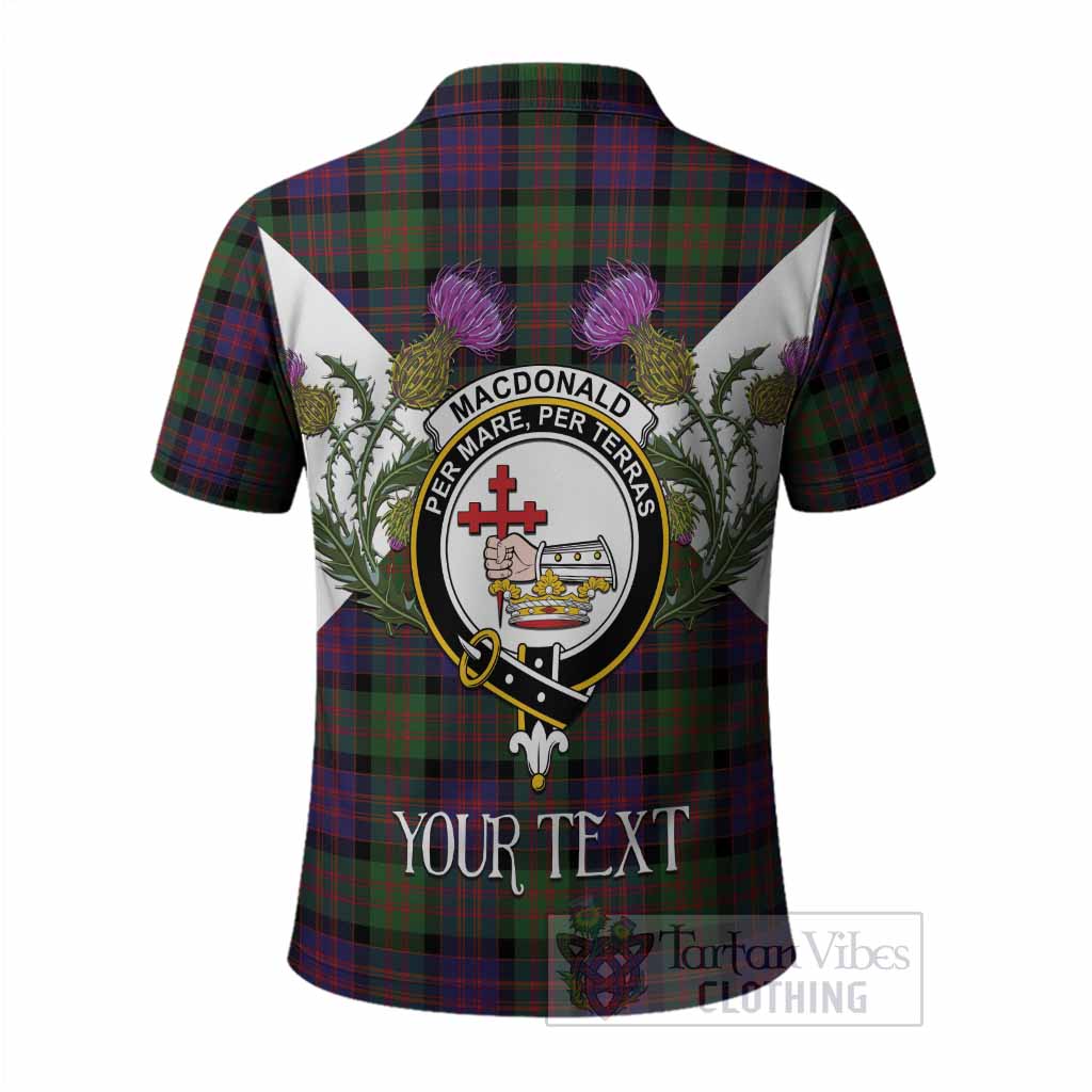 MacDonald (McDonald) Tartan Family Crest Polo Shirt Scottish Burns Night Thistle Floral