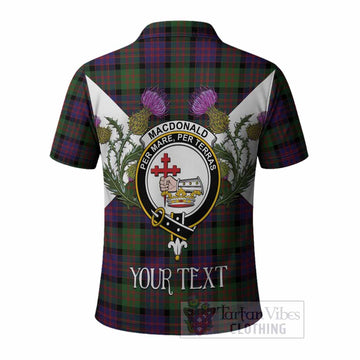 MacDonald (McDonald) Tartan Family Crest Polo Shirt Scottish Burns Night Thistle Floral