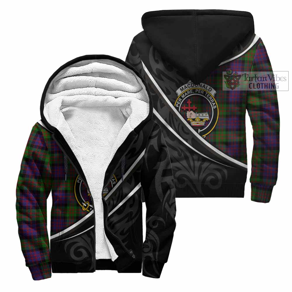 MacDonald (McDonald) Tartan Family Crest Sherpa Hoodie Celtic Scottish Thistle Floral - Tartan Vibes Clothing