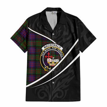 MacDonald (McDonald) Tartan Family Crest Short Sleeve Button Shirt Celtic Scottish Thistle Floral - Tartan Vibes Clothing
