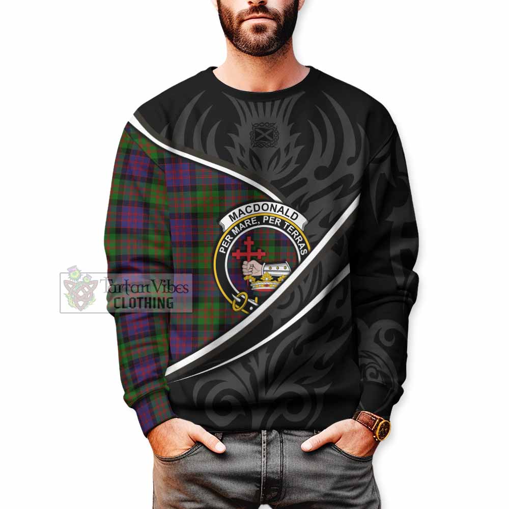 MacDonald (McDonald) Tartan Family Crest Sweatshirt Celtic Scottish Thistle Floral - Tartan Vibes Clothing