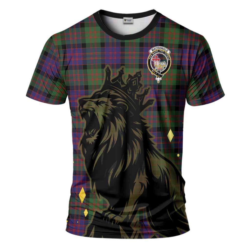 MacDonald (McDonald) Tartan Family Crest T-Shirt Crowned Lion Roaring