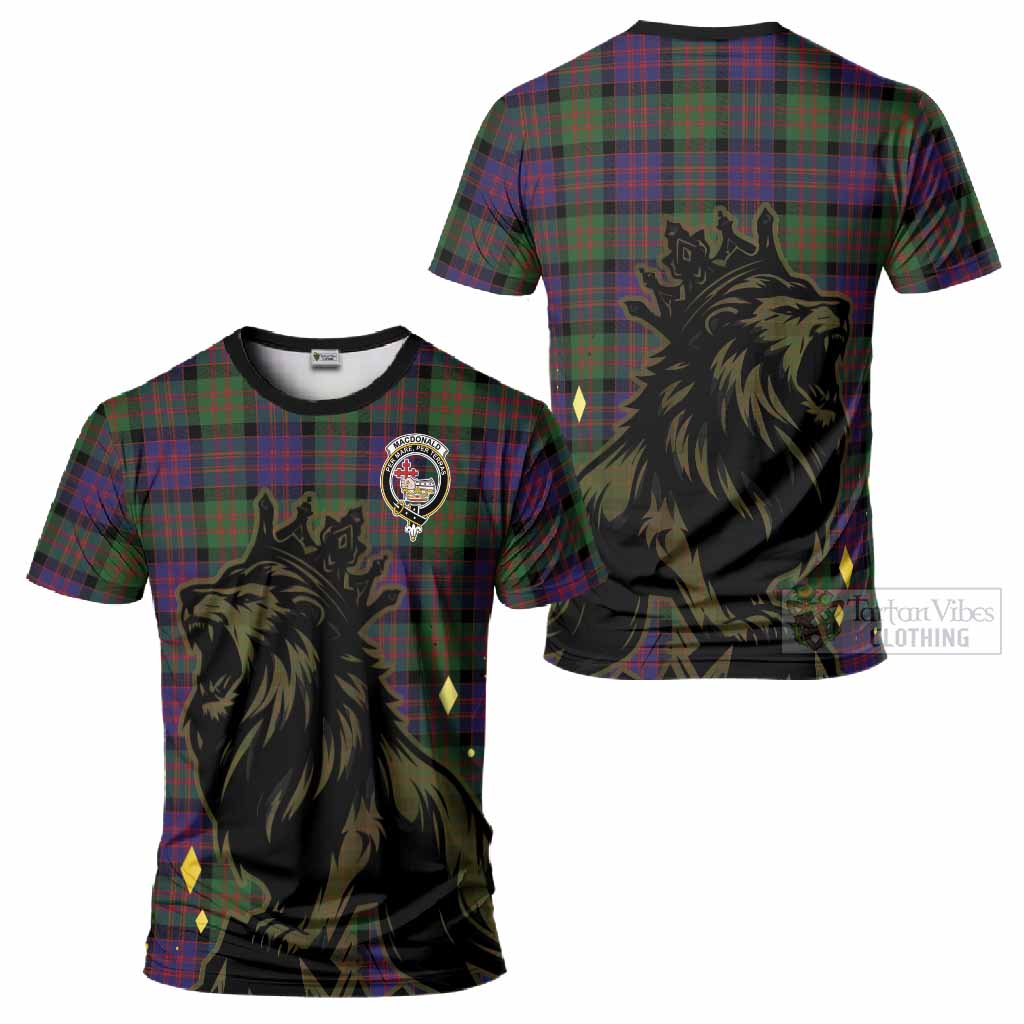 MacDonald (McDonald) Tartan Family Crest T-Shirt Crowned Lion Roaring