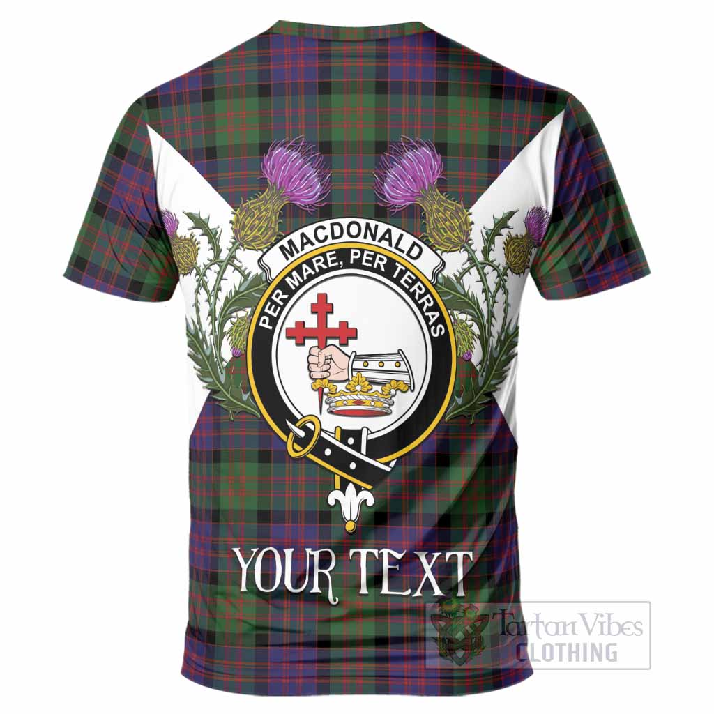MacDonald (McDonald) Tartan Family Crest T-Shirt Scottish Burns Night Thistle Floral