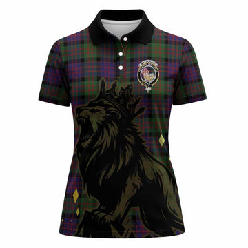 MacDonald (McDonald) Tartan Family Crest Women Polo Shirt Crowned Lion Roaring