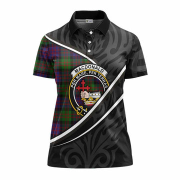 MacDonald (McDonald) Tartan Family Crest Women's Polo Shirt Celtic Scottish Thistle Floral - Tartan Vibes Clothing