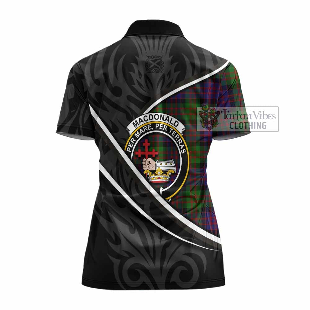 MacDonald (McDonald) Tartan Family Crest Women's Polo Shirt Celtic Scottish Thistle Floral - Tartan Vibes Clothing
