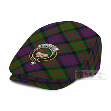 MacDonald (McDonald) Tartan Flat Cap, Jeff Cap Cross Style with Family Crest