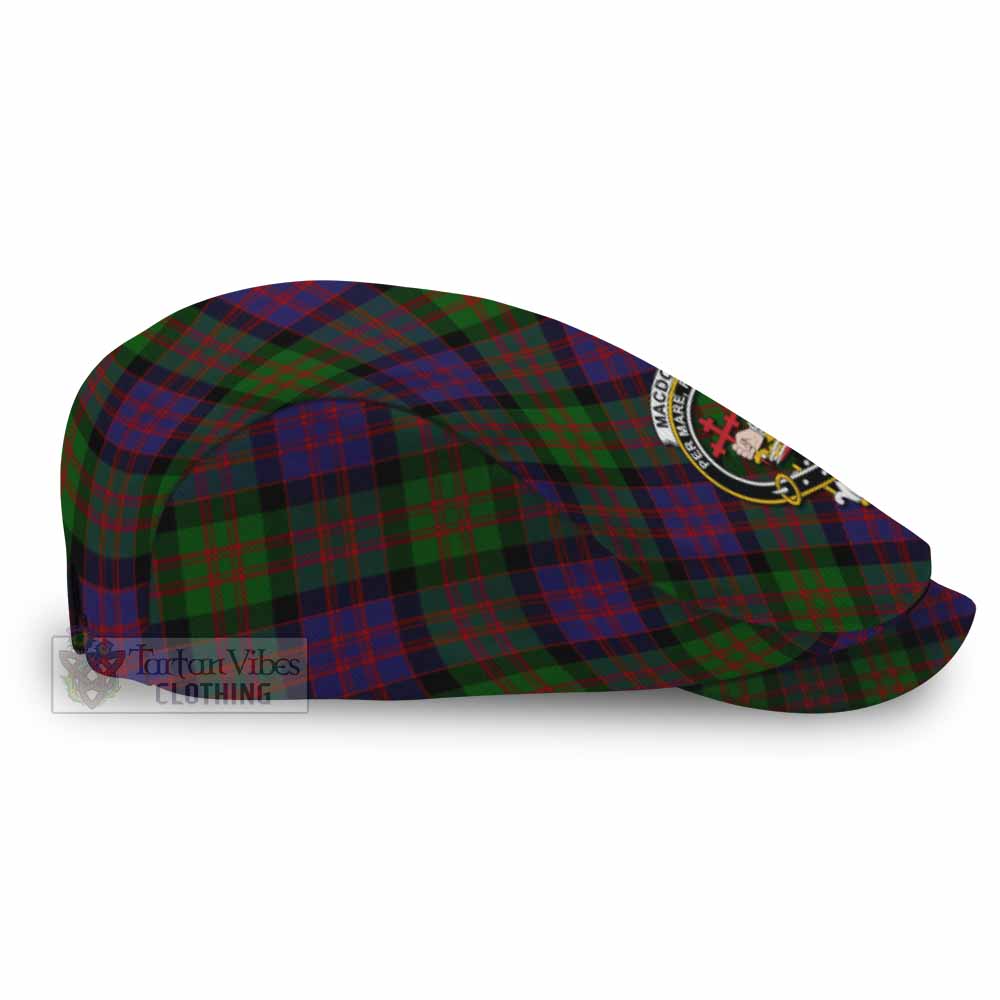 MacDonald (McDonald) Tartan Flat Cap, Jeff Cap Cross Style with Family Crest - Tartan Vibes Clothing