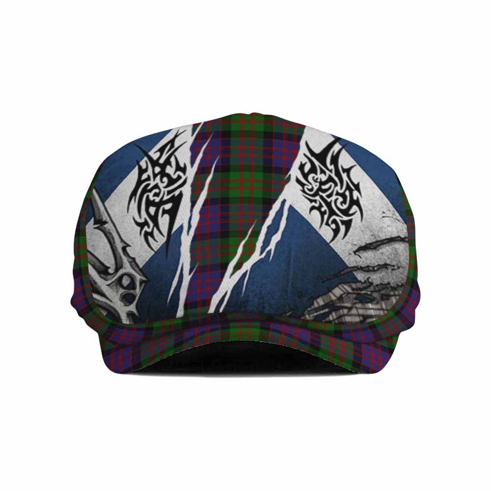 MacDonald (McDonald) Tartan Flat Cap, Jeff Cap Scotland Flag Ripped Tribal Design
