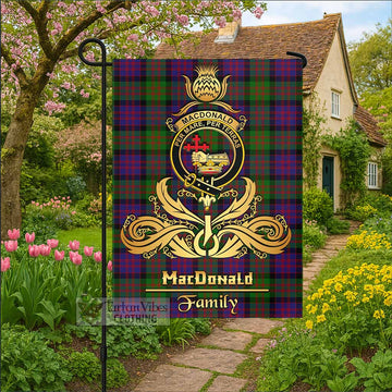 MacDonald (McDonald) Tartan Garden Flag with Highland Thistle Cherish Family Crest Style