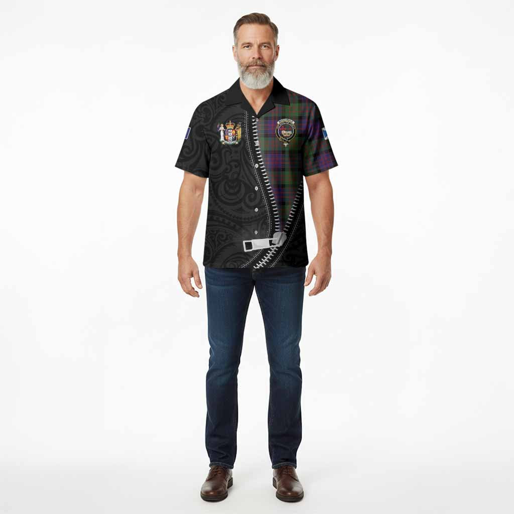 MacDonald (McDonald) Tartan Hawaiian Shirt New Zealand Pattern Unique Zipper Stylized