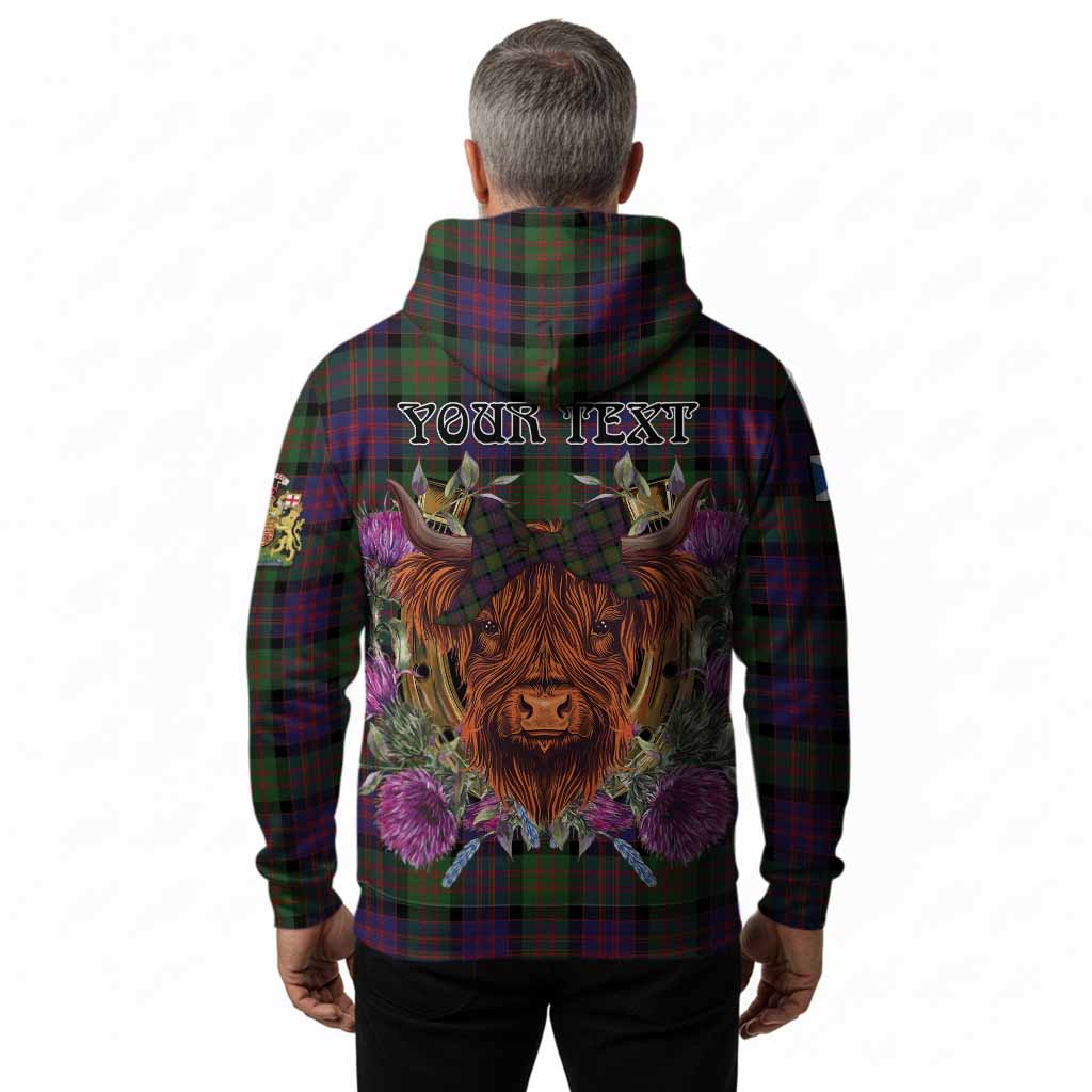 MacDonald (McDonald) Tartan Hoodie Scottish Thistle Heilan Coo