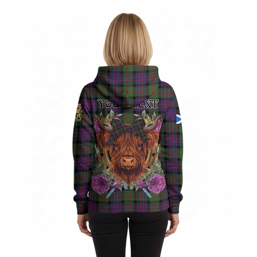 MacDonald (McDonald) Tartan Hoodie Scottish Thistle Heilan Coo