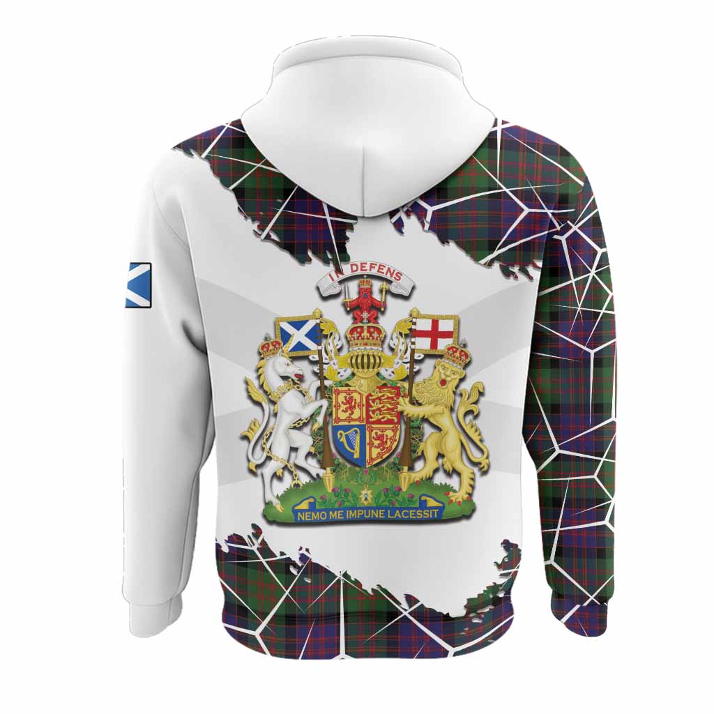 MacDonald (McDonald) Tartan Hoodie with Family Crest and Lion Rampant Grunge Style