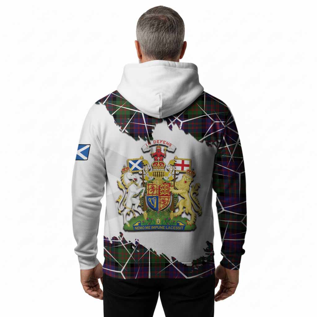 MacDonald (McDonald) Tartan Hoodie with Family Crest and Lion Rampant Grunge Style