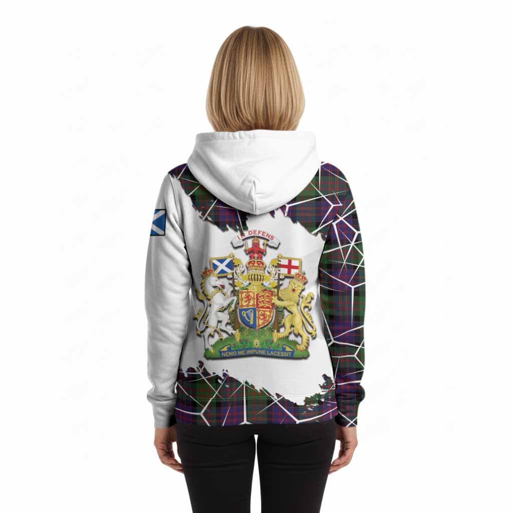 MacDonald (McDonald) Tartan Hoodie with Family Crest and Lion Rampant Grunge Style