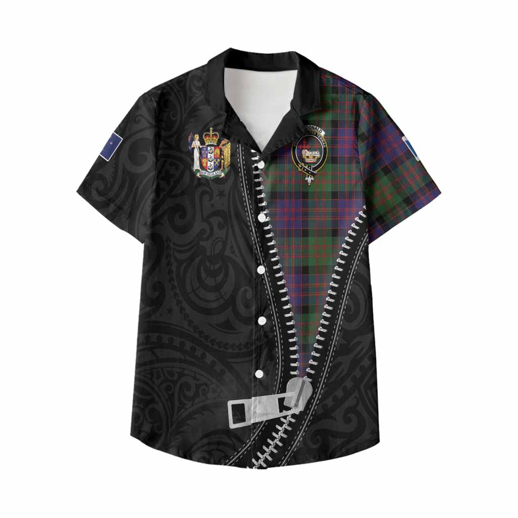 MacDonald (McDonald) Tartan Kid Hawaiian Shirt New Zealand Pattern Unique Zipper Stylized