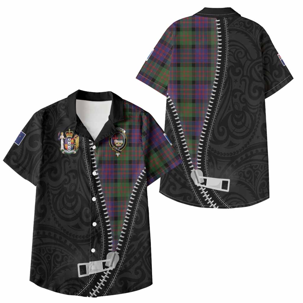 MacDonald (McDonald) Tartan Kid Hawaiian Shirt New Zealand Pattern Unique Zipper Stylized