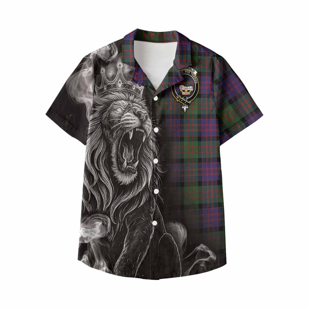 MacDonald (McDonald) Tartan Kid Hawaiian Shirt Roaring Lion Heritage