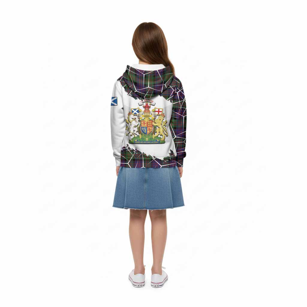 MacDonald (McDonald) Tartan Kid Hoodie with Family Crest and Lion Rampant Grunge Style