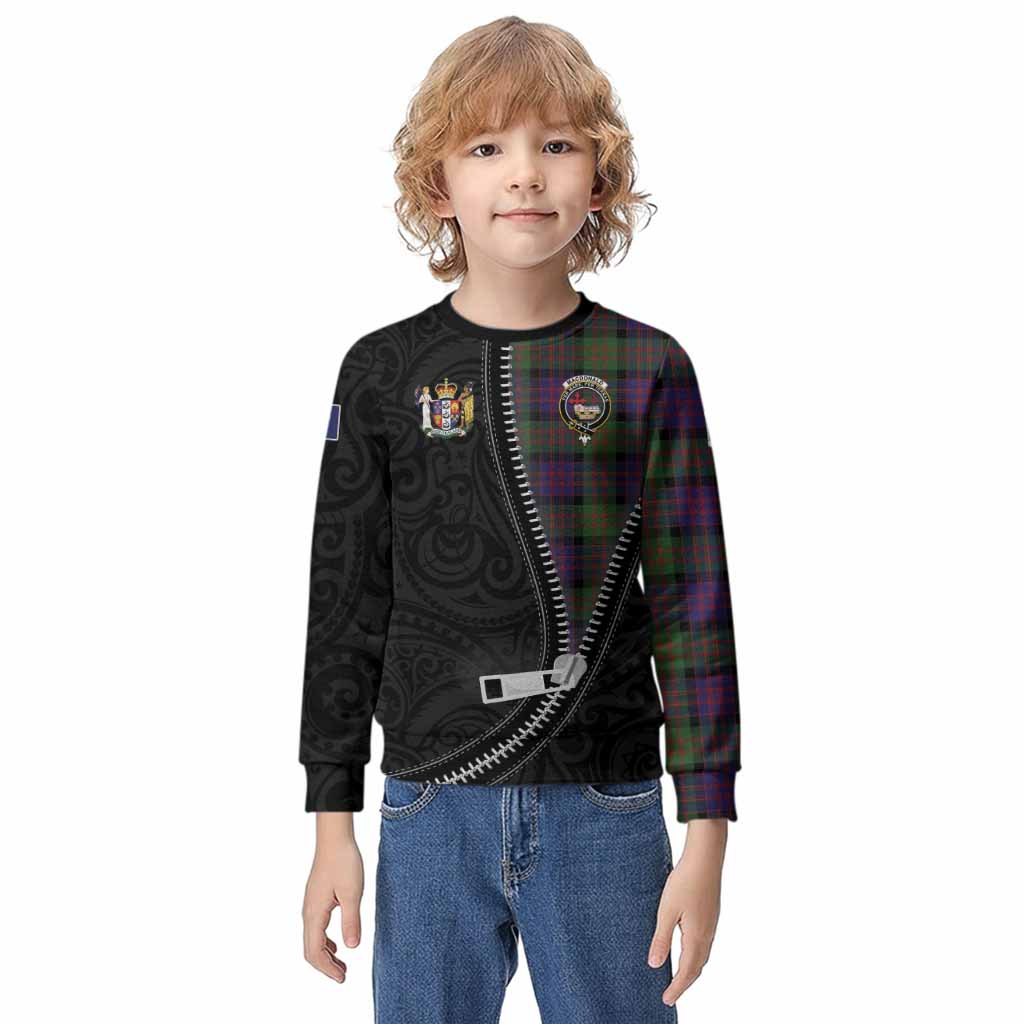 MacDonald (McDonald) Tartan Kid Knitted Sweatshirt New Zealand Pattern Unique Zipper Stylized