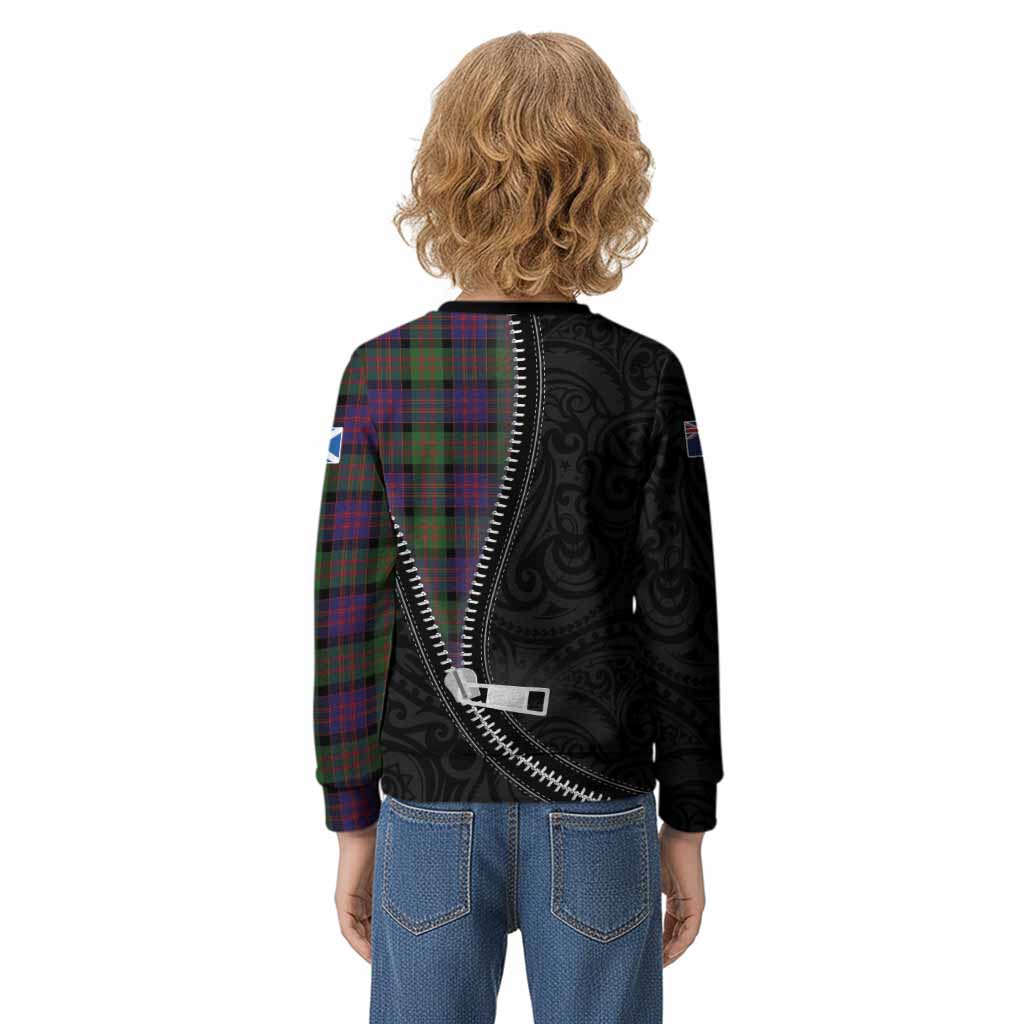 MacDonald (McDonald) Tartan Kid Knitted Sweatshirt New Zealand Pattern Unique Zipper Stylized