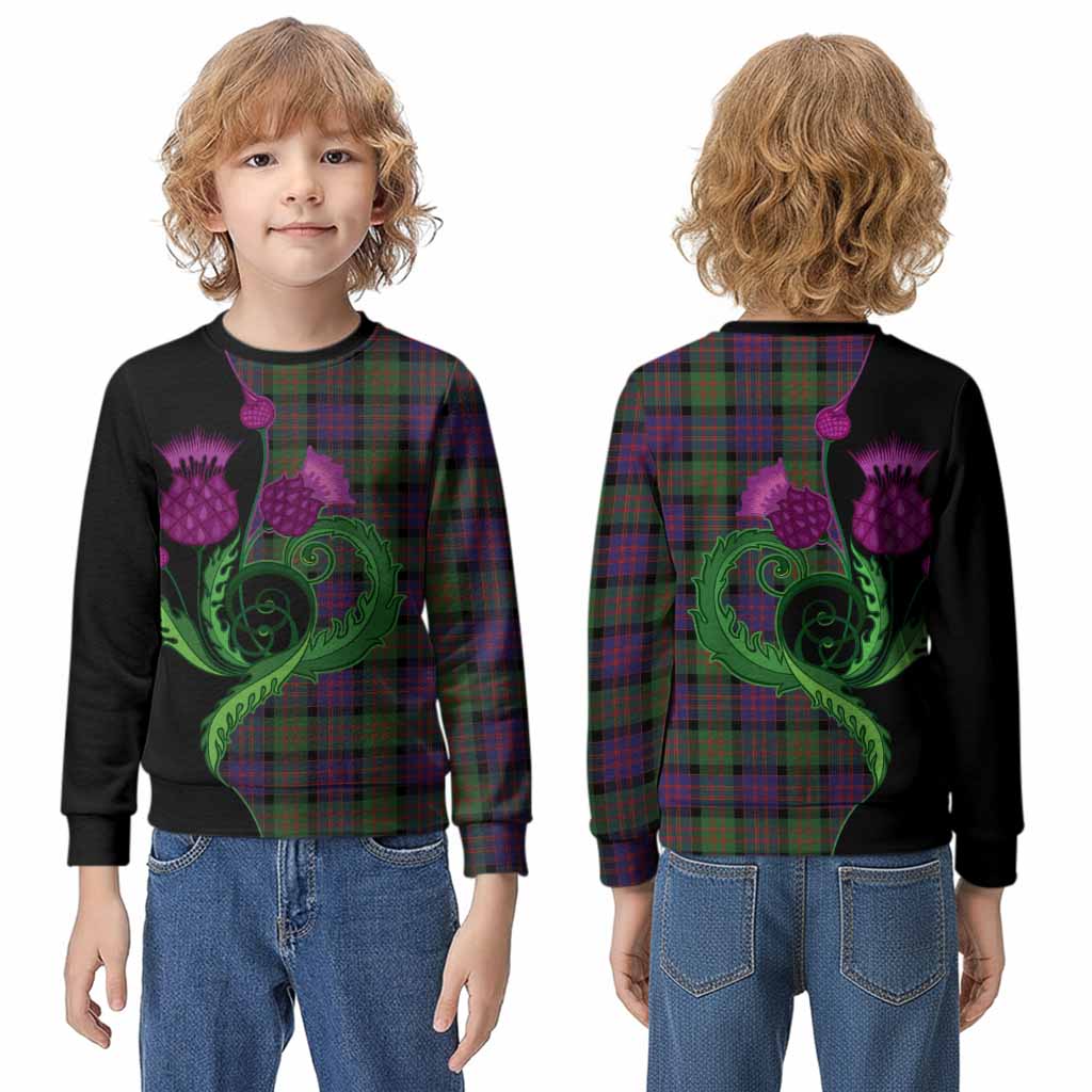 MacDonald (McDonald) Tartan Kid Knitted Sweatshirt Traditional Scottish Thistle