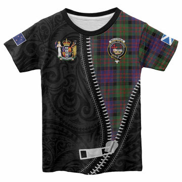 MacDonald (McDonald) Tartan Kid T-shirt New Zealand Pattern Unique Zipper Stylized