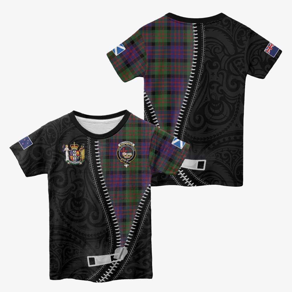 MacDonald (McDonald) Tartan Kid T-shirt New Zealand Pattern Unique Zipper Stylized