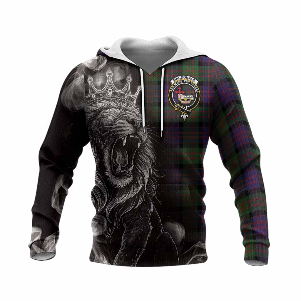 MacDonald (McDonald) Tartan Knitted Hoodie Roaring Lion Heritage