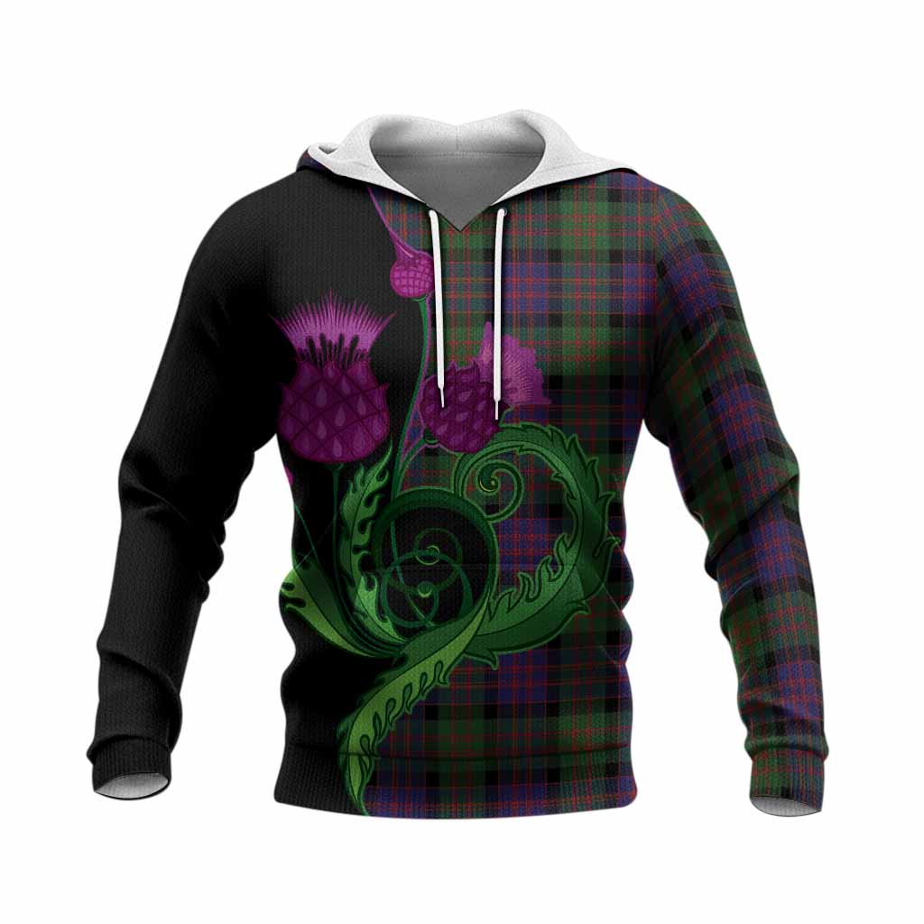 MacDonald (McDonald) Tartan Knitted Hoodie Traditional Scottish Thistle
