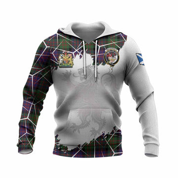 MacDonald (McDonald) Tartan Knitted Hoodie with Family Crest and Lion Rampant Grunge Style