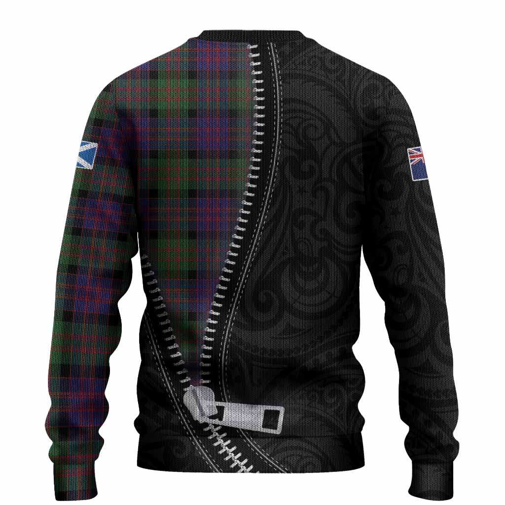 MacDonald (McDonald) Tartan Knitted Sweater New Zealand Pattern Unique Zipper Stylized