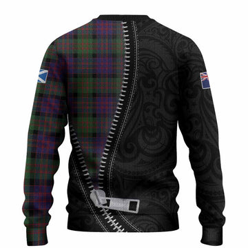 MacDonald (McDonald) Tartan Knitted Sweater New Zealand Pattern Unique Zipper Stylized