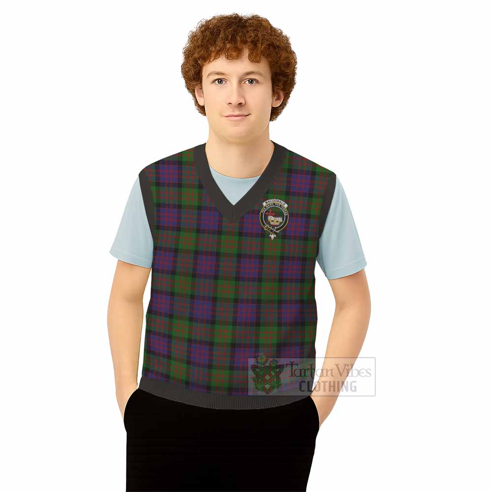 MacDonald (McDonald) Tartan Knitted V-Neck Vest with Family Crest - Tartan Vibes Clothing