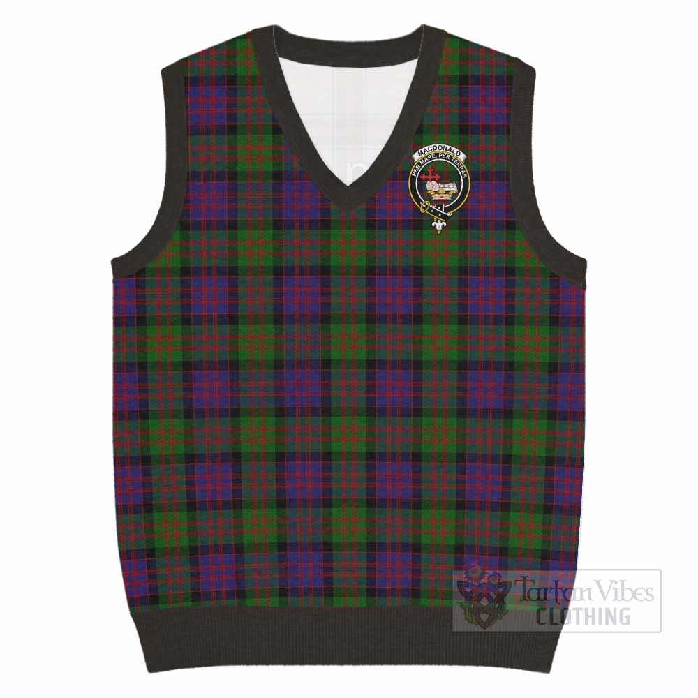 MacDonald (McDonald) Tartan Knitted V-Neck Vest with Family Crest - Tartan Vibes Clothing