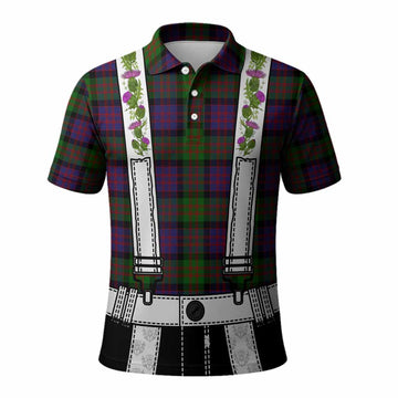 MacDonald (McDonald) Tartan Lederhosen Costume Polo Shirt Scotland Thistle Floral