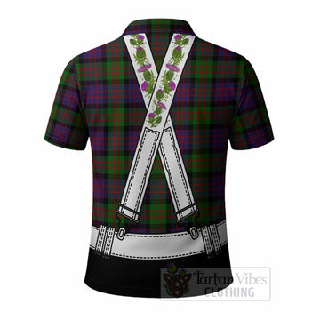 MacDonald (McDonald) Tartan Lederhosen Costume Polo Shirt Scotland Thistle Floral