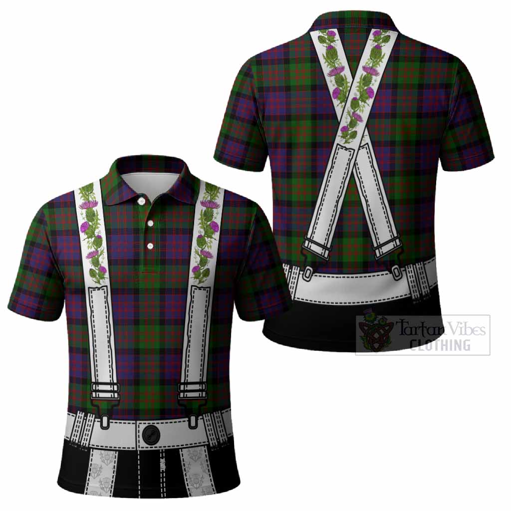 MacDonald (McDonald) Tartan Lederhosen Costume Polo Shirt Scotland Thistle Floral
