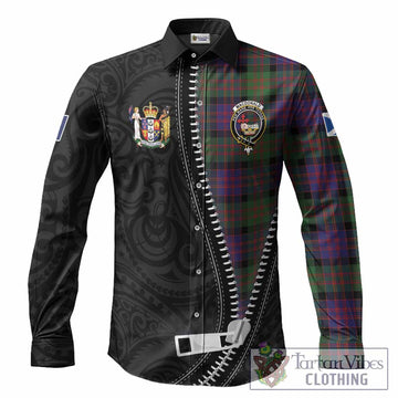 MacDonald (McDonald) Tartan Long Sleeve Button Shirts New Zealand Pattern Unique Zipper Stylized